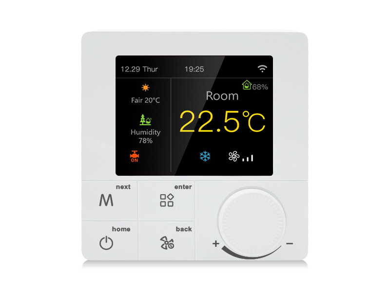 Thermostat de ventilo-convecteur Wi-fi intelligent à écran LCD coloré RVB 3A